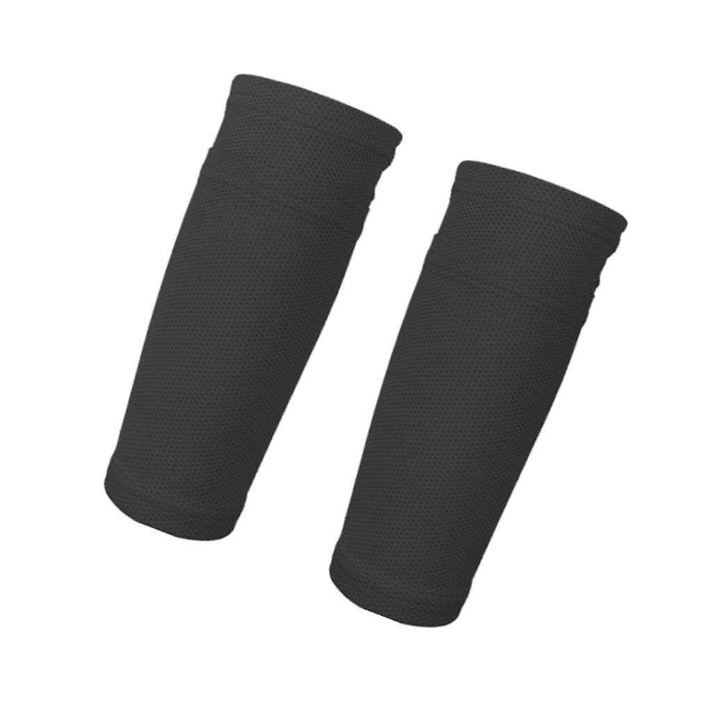 Football Shin Sock Set for Adults and Kids, Black, Medium Size, Breathable Material, Sports Protection Gear