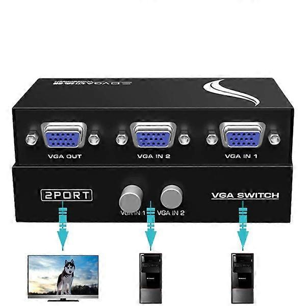 2 I 1 UT VGA Splitter Switch HD 1080P VGA till VGA Kabel Omvandlare Adapter För PC TV Box Projektor Monitor