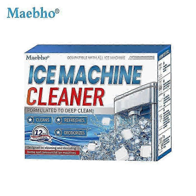 Ice Machine Cleaner Maker Descaler - 12 Clean Tablets for Ice Makers, Removes Hard Water & Mineral Buildup, Nickel Safe Scale Remover for All Ice Mach