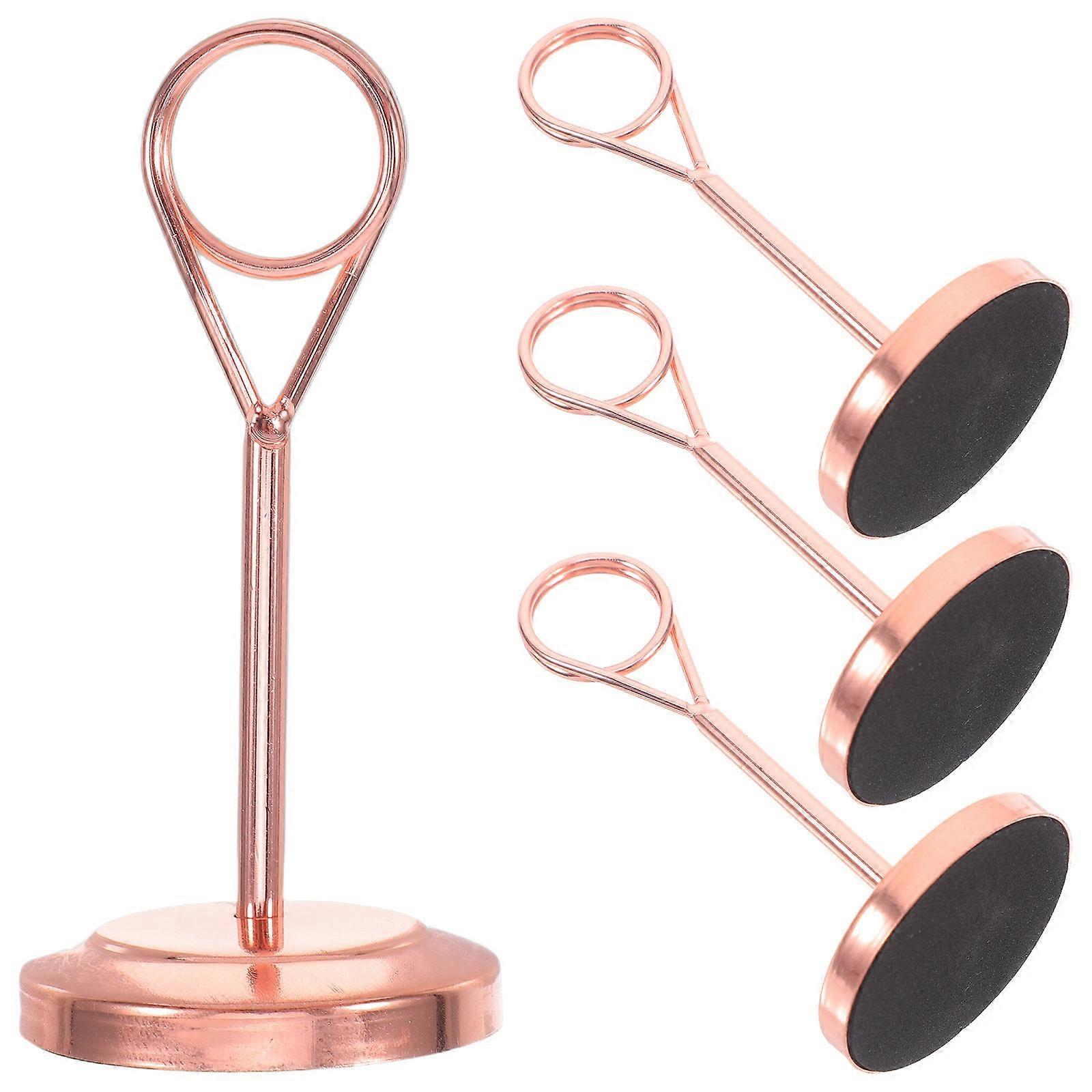 High-End Mirror Finish Stainless Steel Place Card Holders for Restaurant Table Presentation Elegant Design 4Pcs