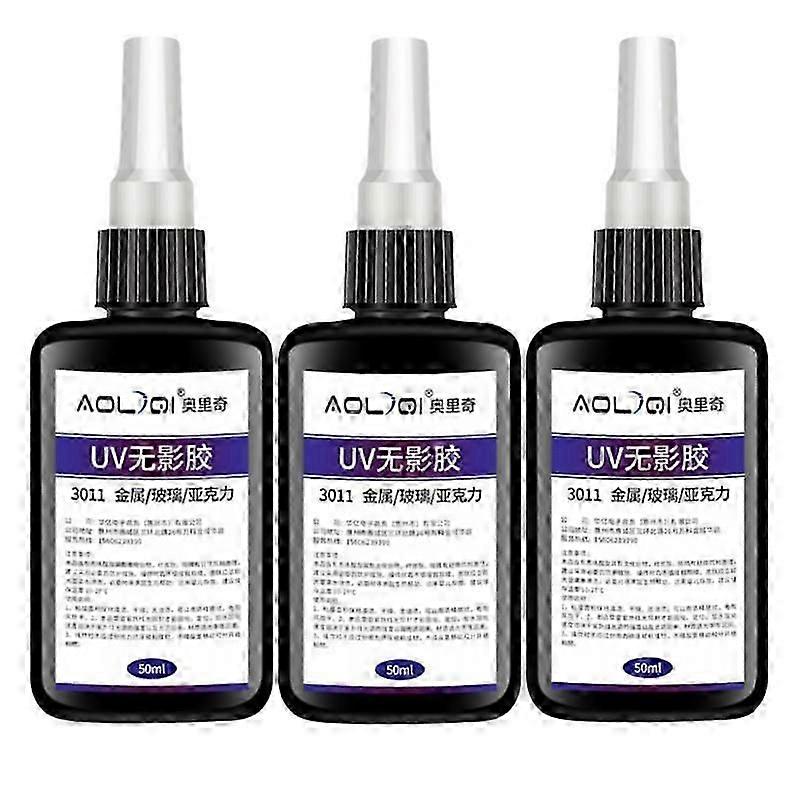 3x Fast And Effective Adhesion Uv Shadowless Glue Water Mini Waterproof Glue 50ml Portable Shadowless Self Adhesive Glue Hardware