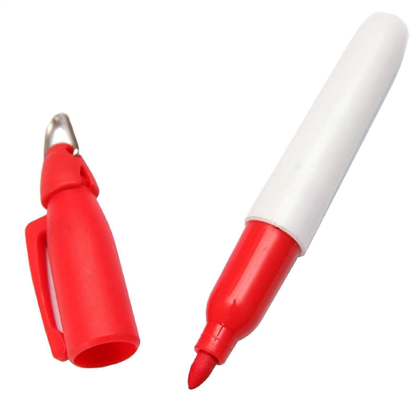 Golf Ball Marker Pen - Portable Golf Ball Alignment Tool with Colourful Markers, Multifunctional Design and Tyres for Practice Red