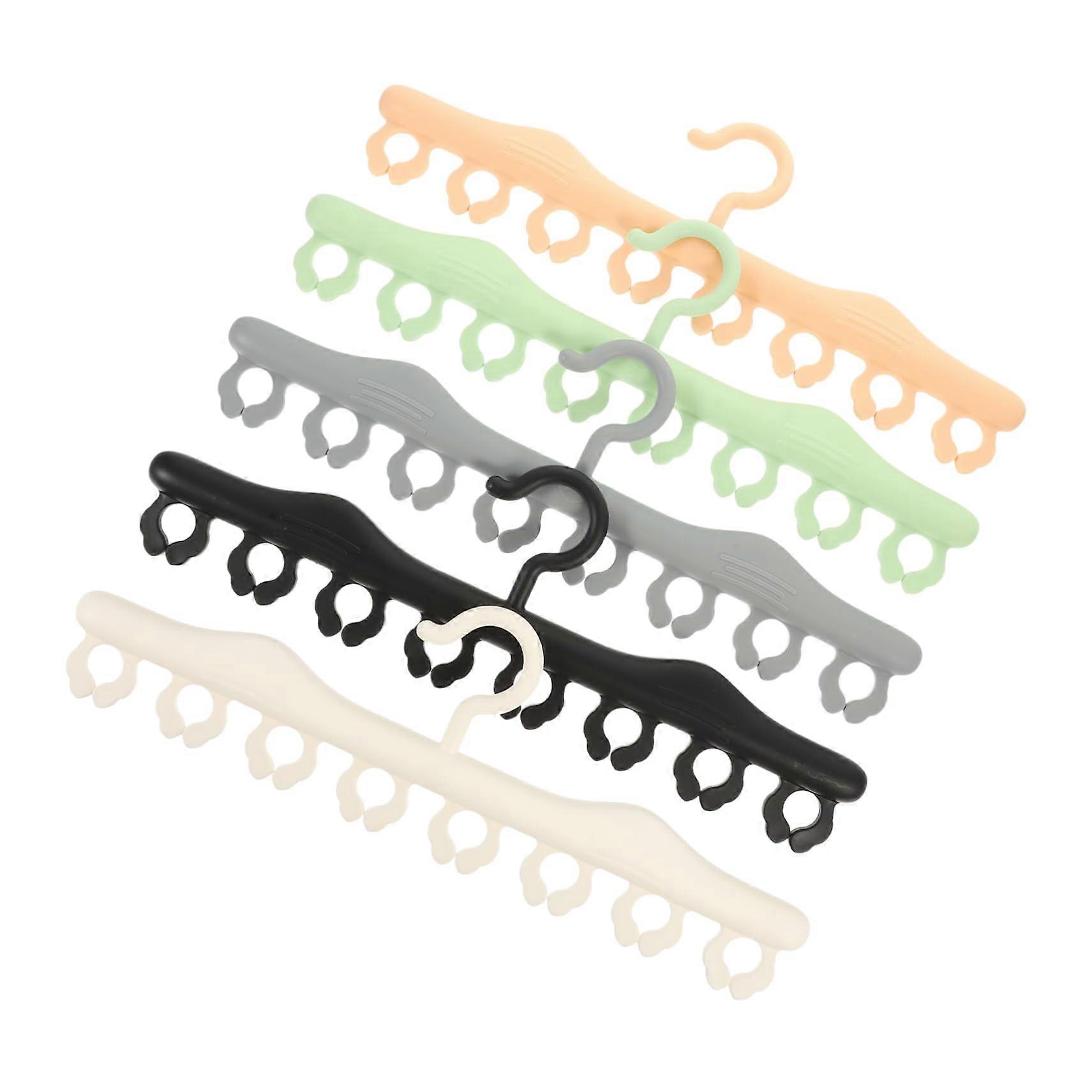 Space-Saving Sock Hangers 5-Pack Clothes Organizer for Dresses, Towels, and Accessories, Non-Slip Design