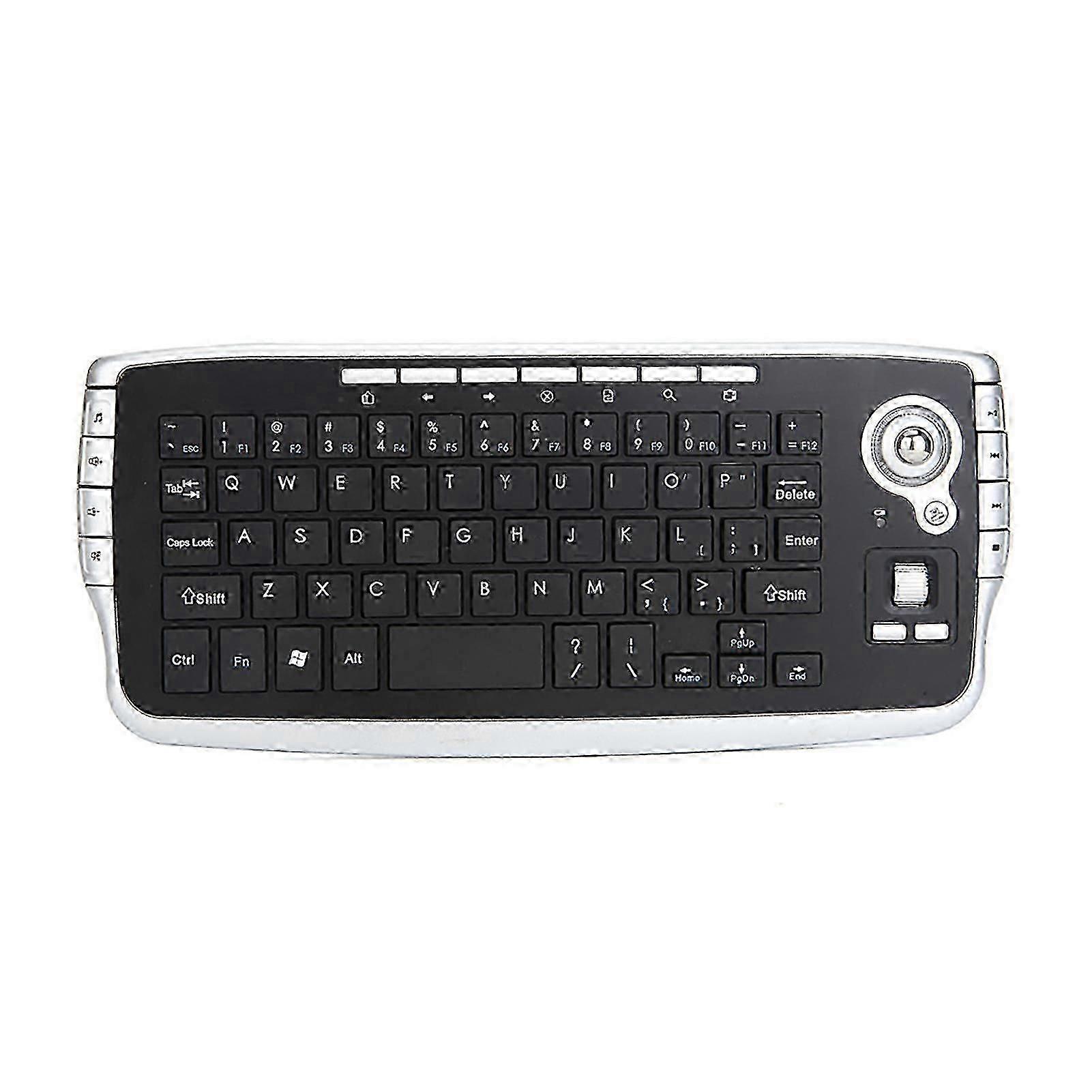 Wireless Keyboard Ergonomic Multifunctional Backlight Function 78 Keys 2.4G Mini Keyboard with Trackball Mouse Scroll Wheel for Notebook