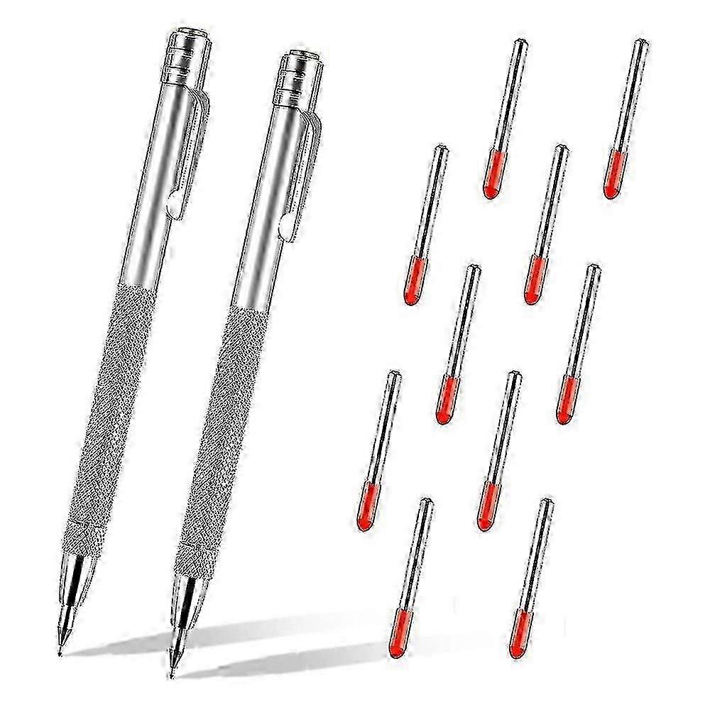 2 Packs Tungsten Carbide Scriber With Magnet, With Extra 10 Replacement Marking