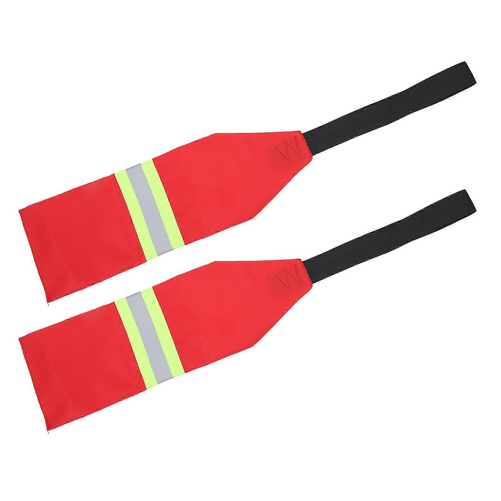 2PCS Kayak Travel Warning Flag Oxford Fabric Collapsible Kayak Warning Red Safety Flag for Kayak Canoes