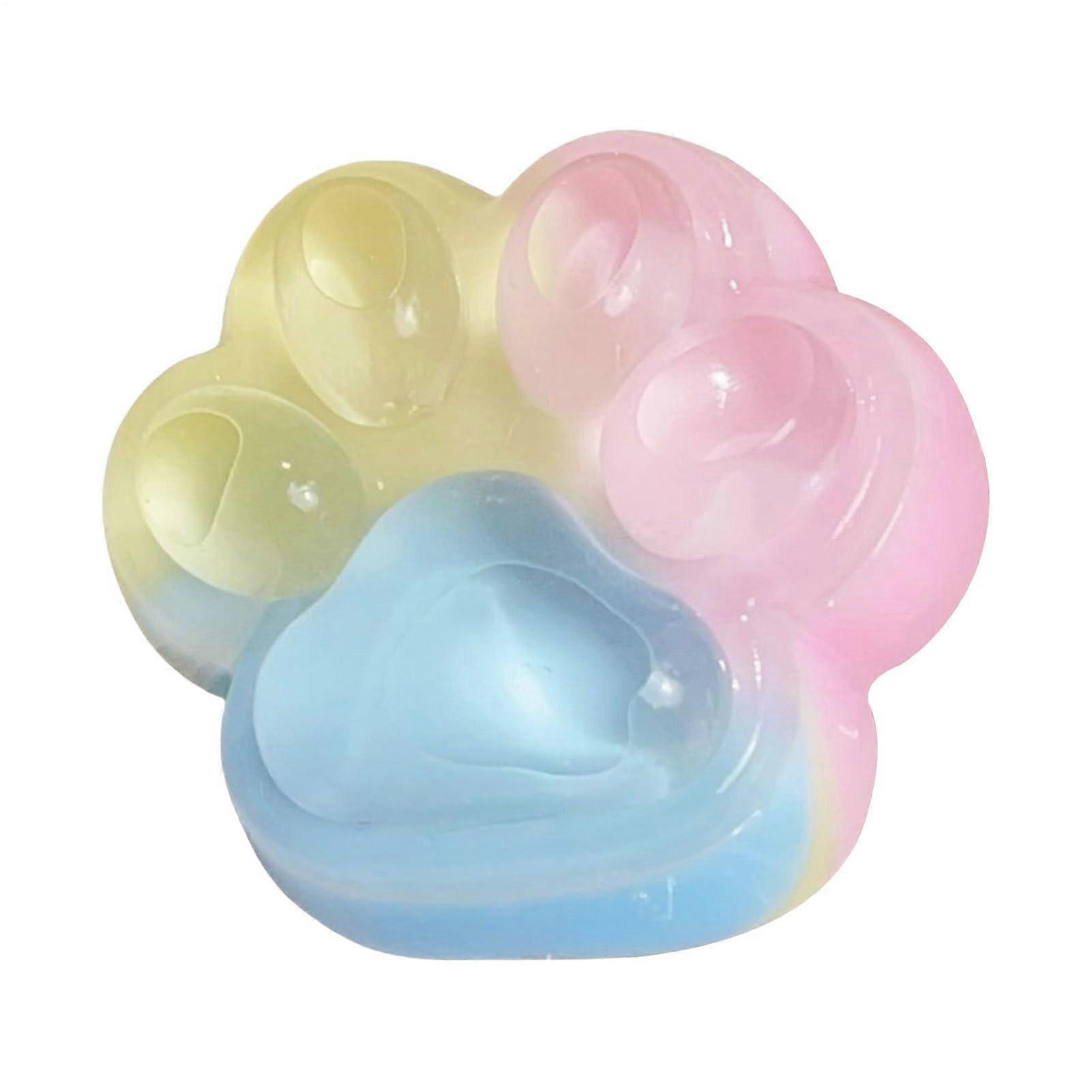 Rainbow Cat Paws Squishy Colorful Squishy Paw Washable Glitter Cat Claws Toy for Stress Relief Cat Paw Toy Paw Squishy Toy