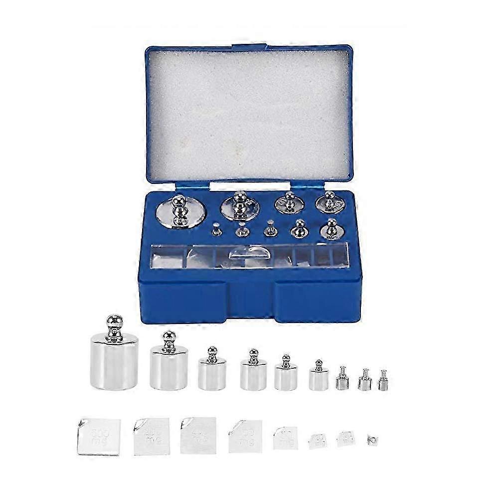 17 Pcs Calibration Weights Set, 10Mg-100G Grams Precision Steel Weight Kit