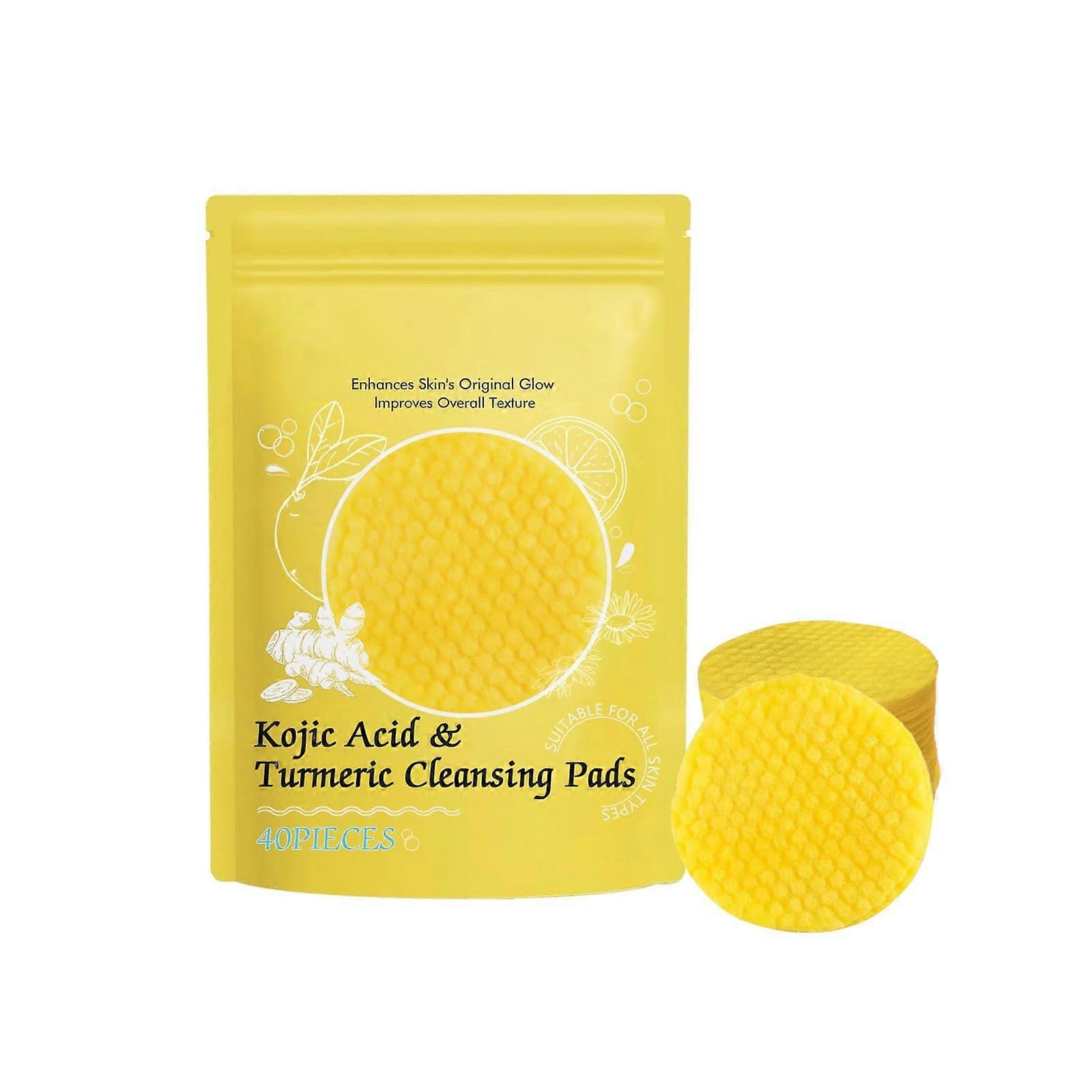 Kojic Pads 60 Cleaning Pads for Dark Exfoliating Kojic and Cleansing Pads, Infused Foaming Exfoliating Pads, Yellow (5ml), Yellow, One Size