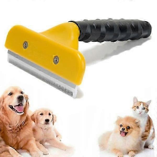 Pet comb suitable for pets - 10cm wide Yellow