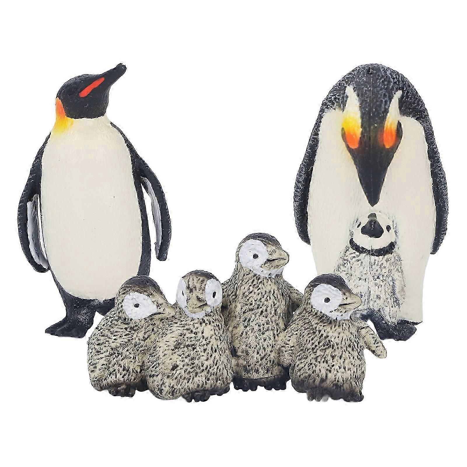 Realistic King Penguin Mother and Child Figurines for Wildlife Simulation Early Education Toy
