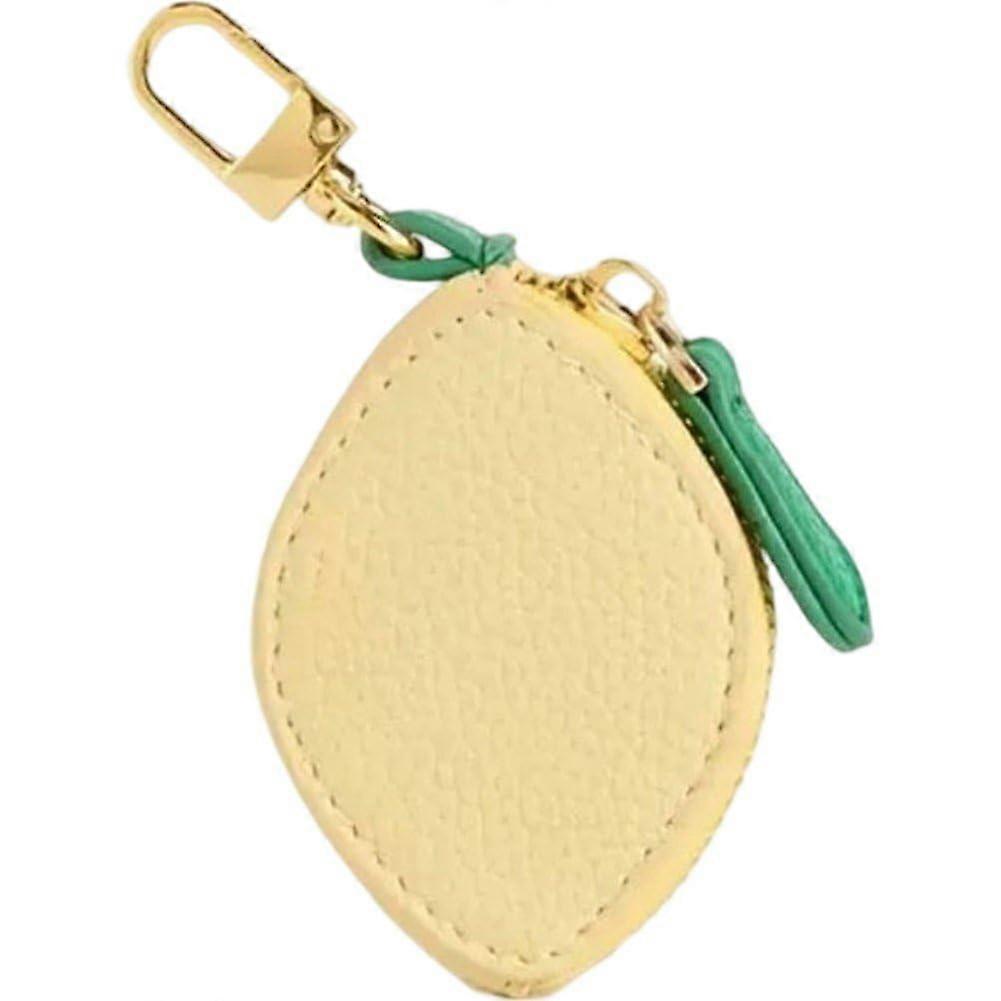 Lemonshaped wallet keychain, mini wallet, yellow and green, cute fashion accessory