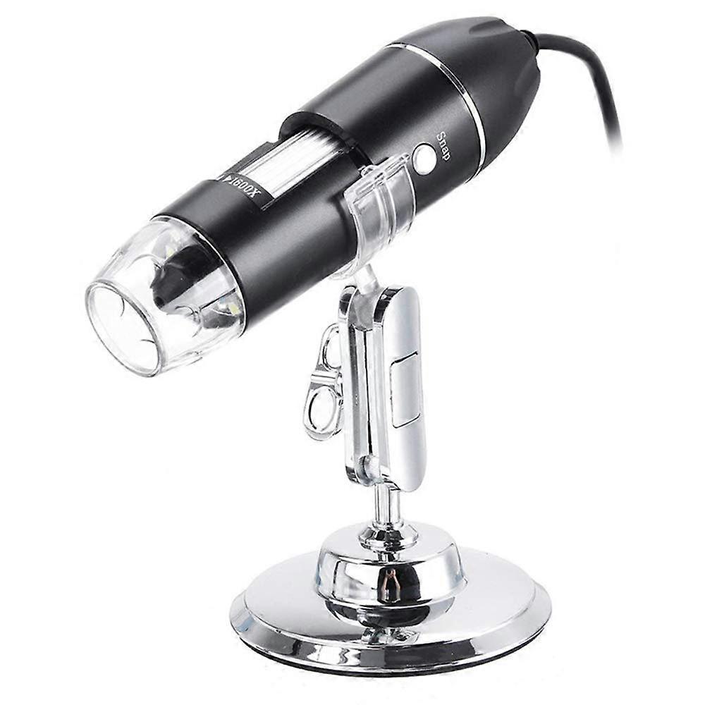 Digital Microscope USB 1600X Magnification 8 LED Light Portable Camera with Stand for Lab Research