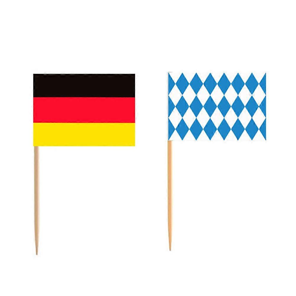 Party Toothpicks for Appetizers Flag Shape Fruit Picks Bamboo Material 6.5 x 3.5 x 0.1 cm 200Pcs