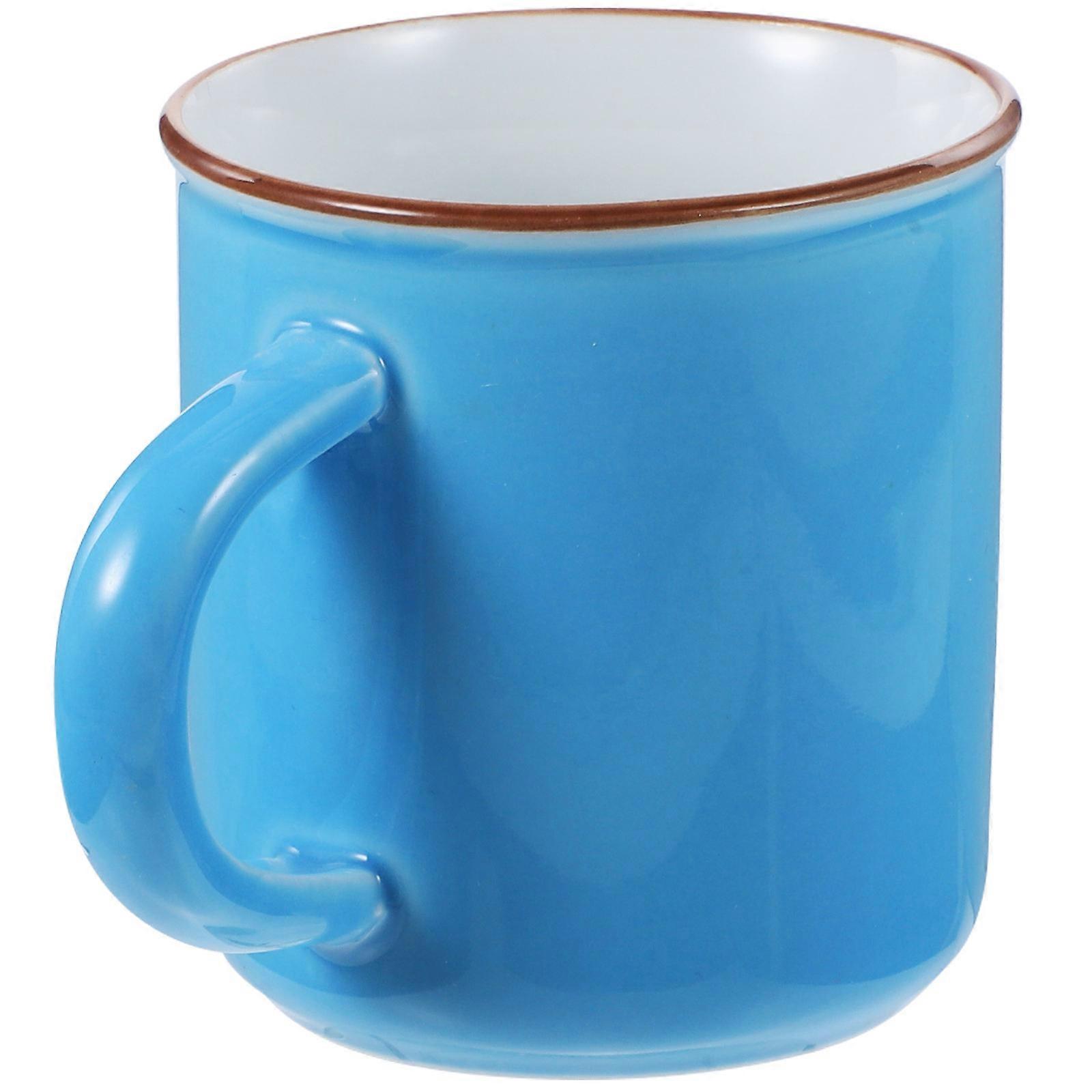 1pc Creative Water Drinking Cup for Breakfast Milk Coffee Sky blue