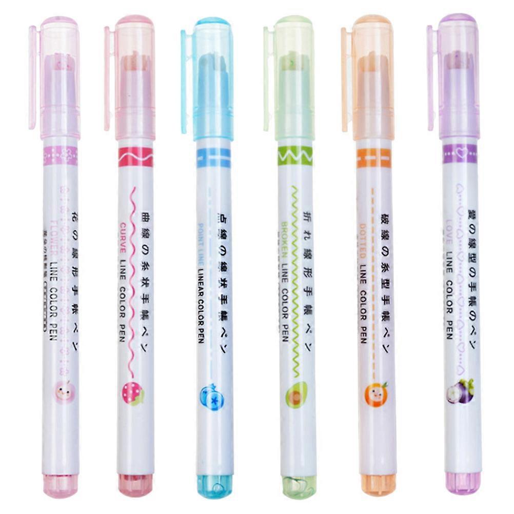 6pcs Cute Fluorescent Highlighter Markers for Note Taking, DIY Projects & School Supplies