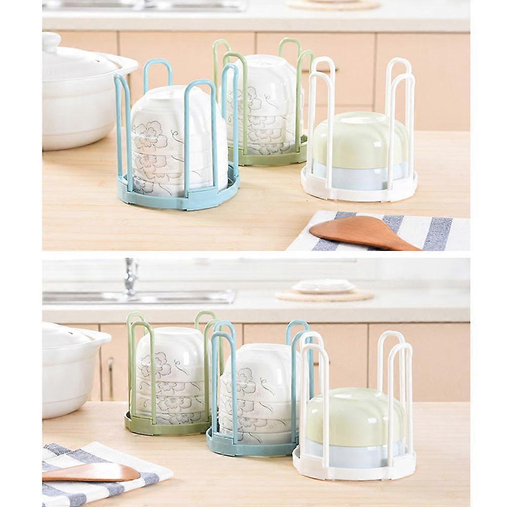 Space Saving Bowls Organizer Plastic Draining Rack For Limited Storage Spaces 1Set