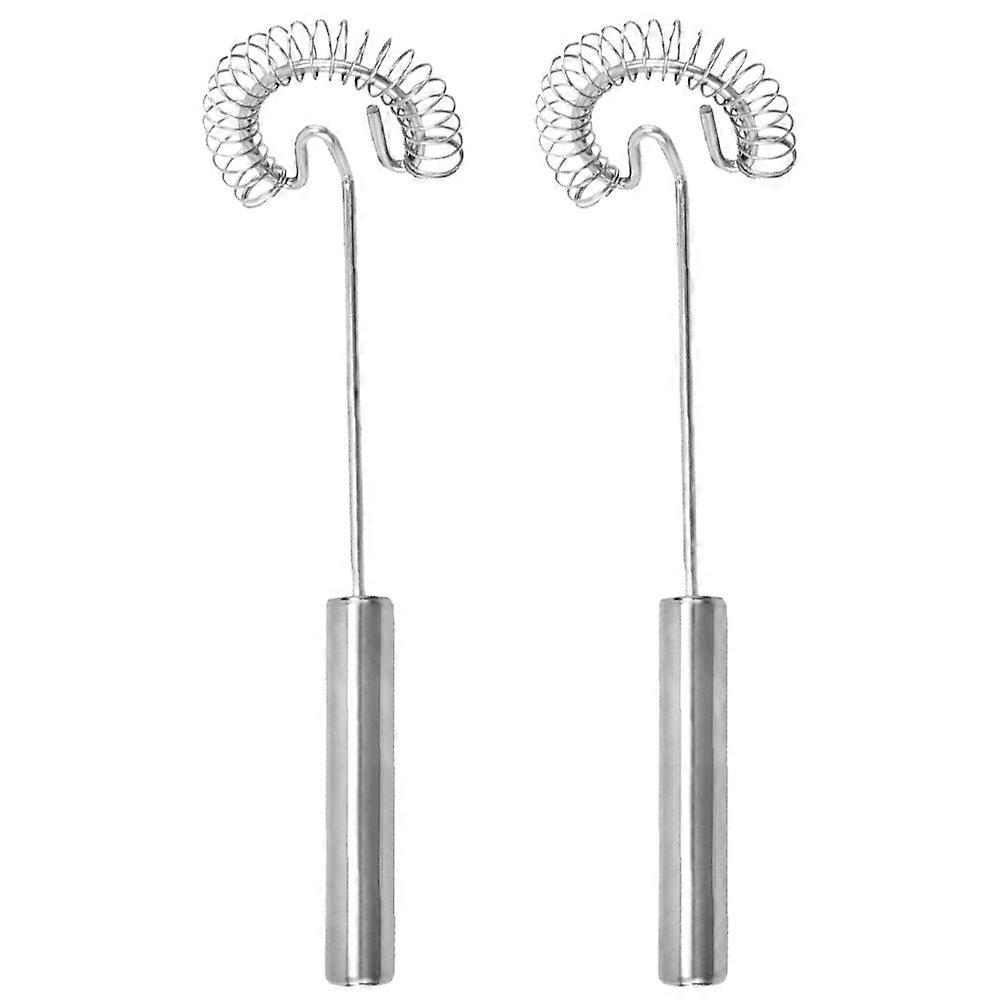 2pcs Ergonomic Manual Egg Whisk & Milk Frother – Multi Functional Kitchen Mixer Tool with Spring Design for Easy Beating & Frothing, Home Baking Use