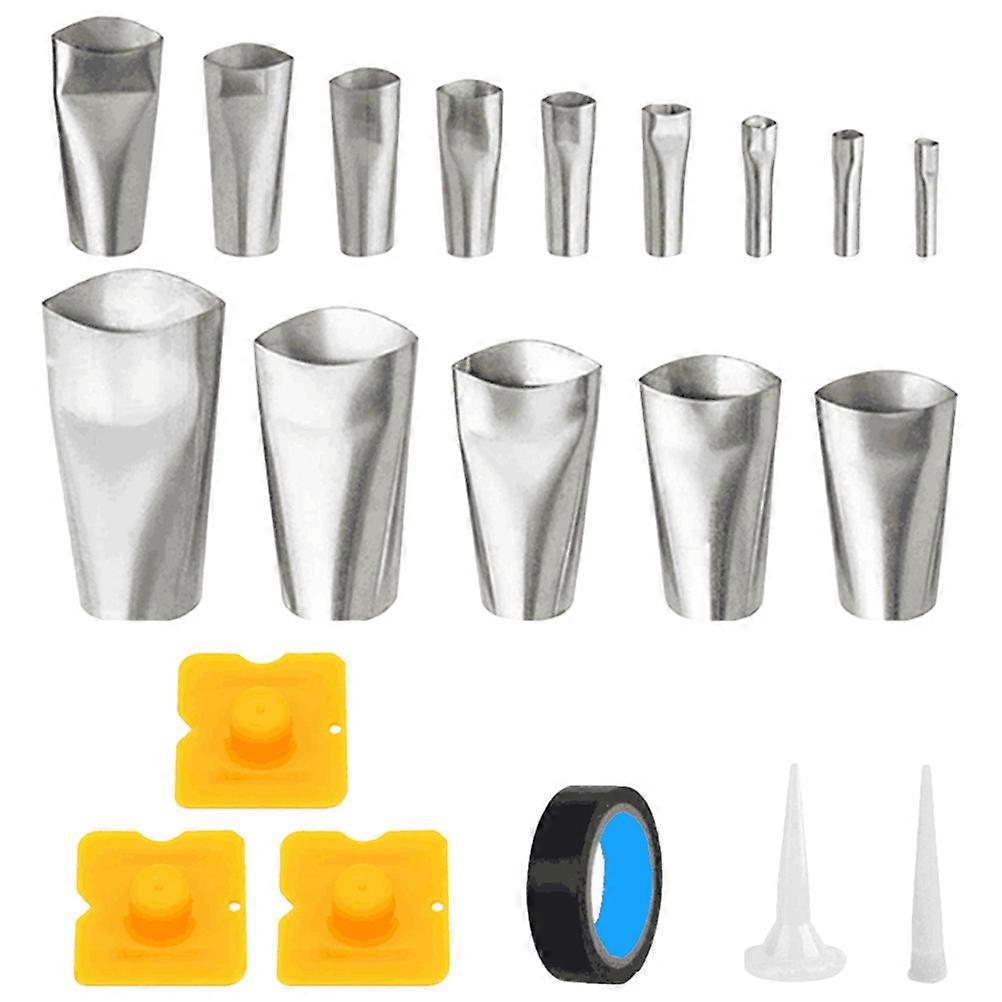 Reusable Caulking Nozzle Tips Caulking Nozzle Applicator Kit Caulking Nozzle Set 8x4x15cm Stainless Steel 20Pcs Set