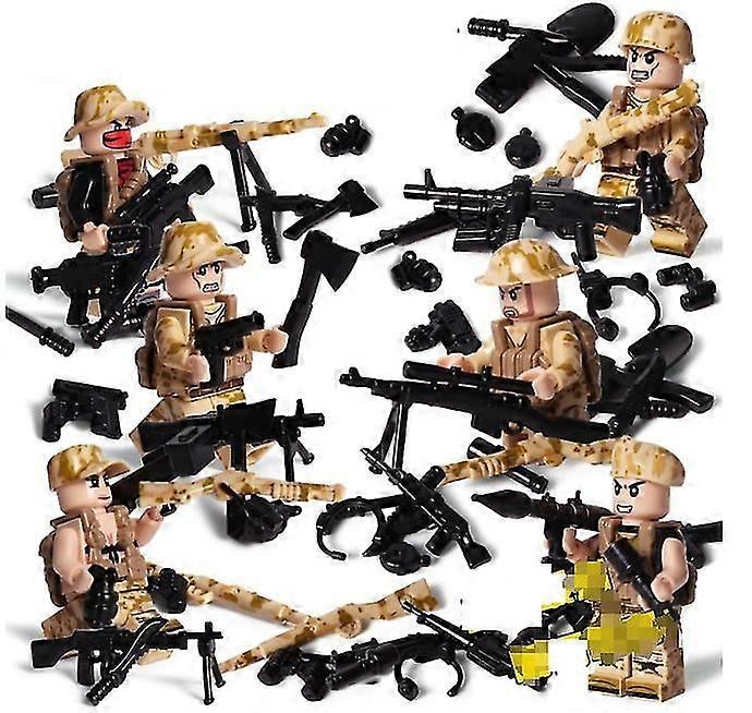 New version Modern camouflage figurine military building block assembly toy and weapon set