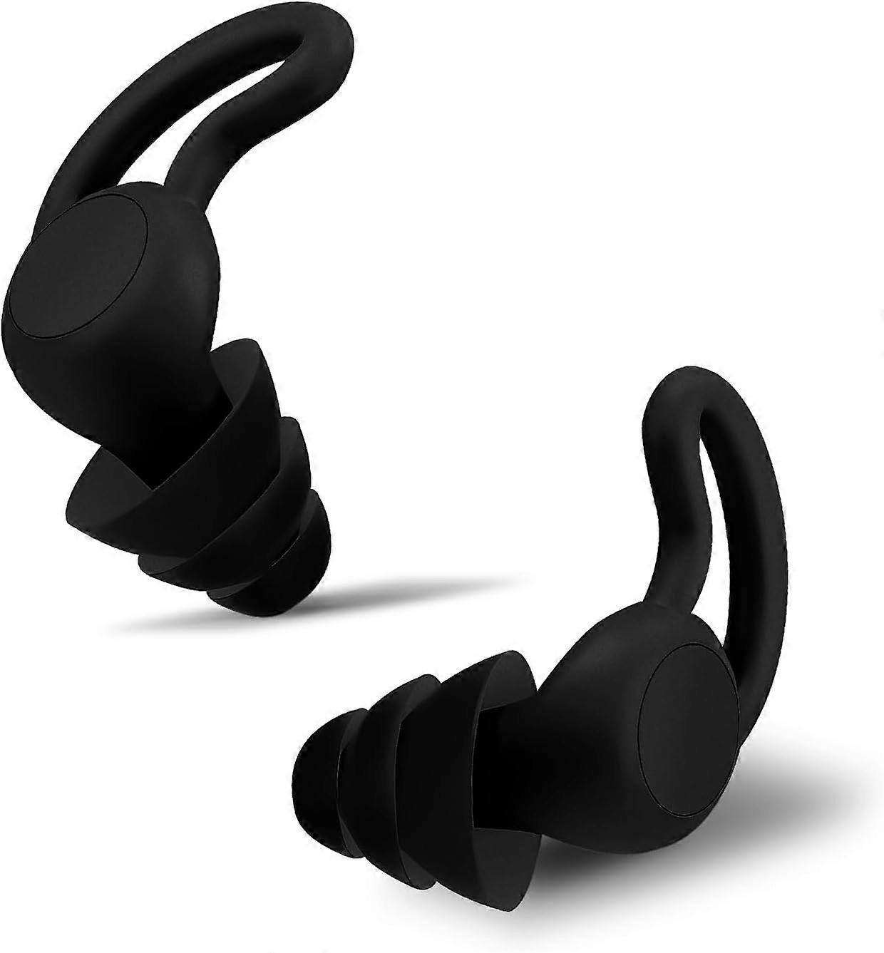 Noise Reduction Ear Plugs, 40dB Ultra Comfortable Silicone Reusable Ear Plugs for Sleeping,Snoring,Studying,Concerts,Noise Cancelling Black