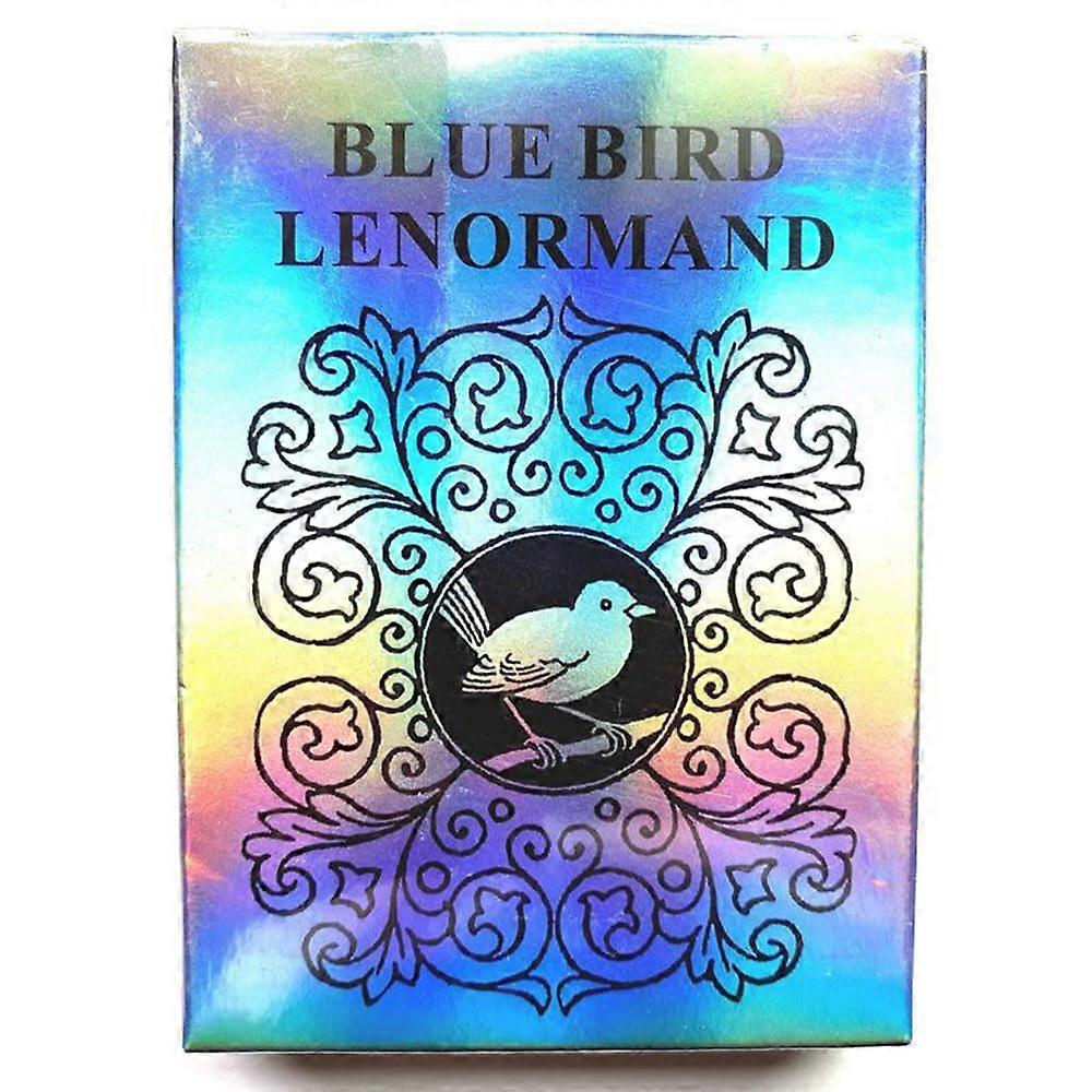 Blue Bird Lenormand Oracle Cards Set for Tarot Reading - 36 Cards with Artwork and Guidebook in Blue Color