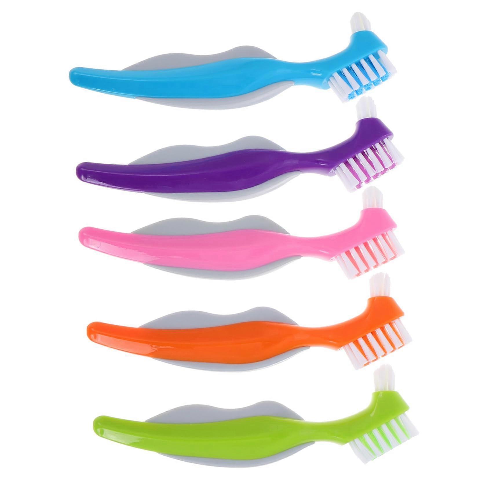 Toothbrush with soft bristles closeup S 5piece set for gentle cleaning of seniors