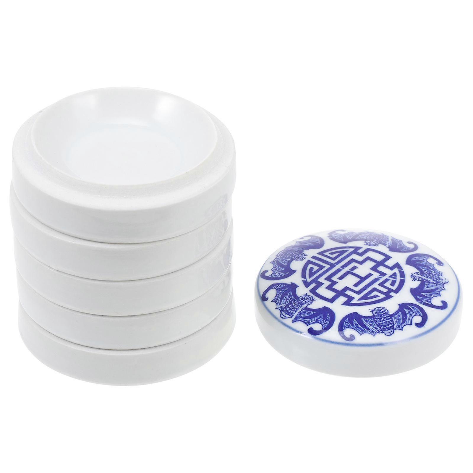 Ceramic Palette For Watercolor Five Layer Design For Painting Sessions 10X8X8CM Low Water Absorption 1Set