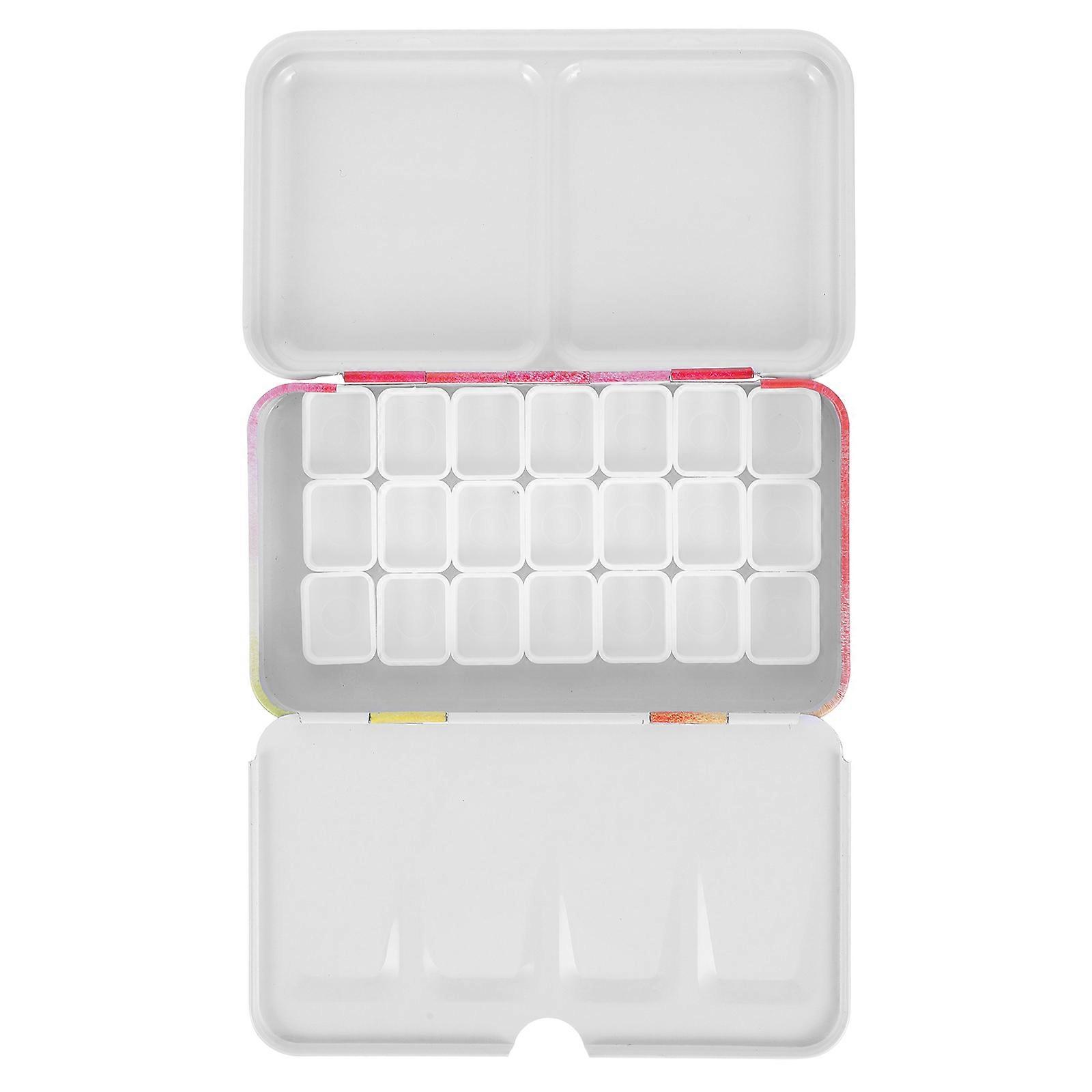 Watercolor Metal Boxes Set Pink Yellow Portable For Learners 1Set