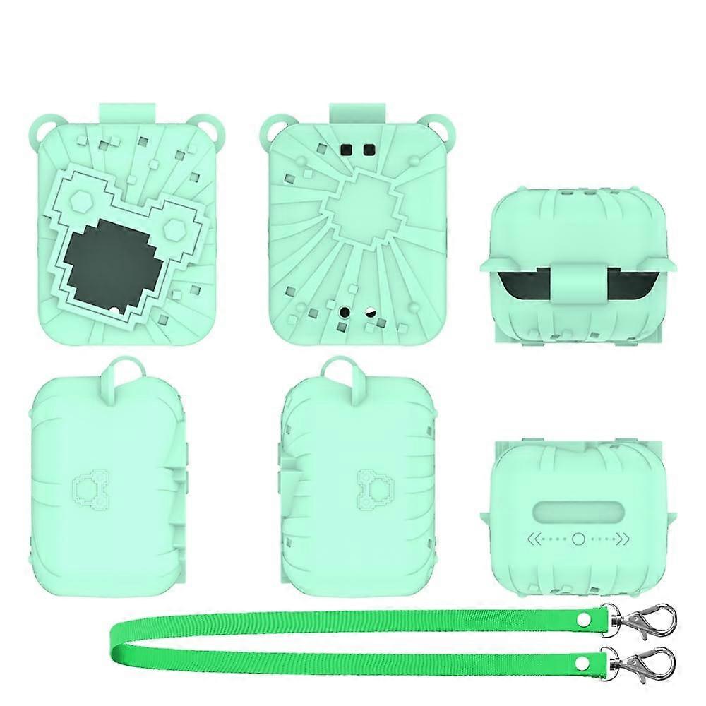 Silicone case for Bitzee Dis Interactive Toy, protective cover with lanyard (Green)