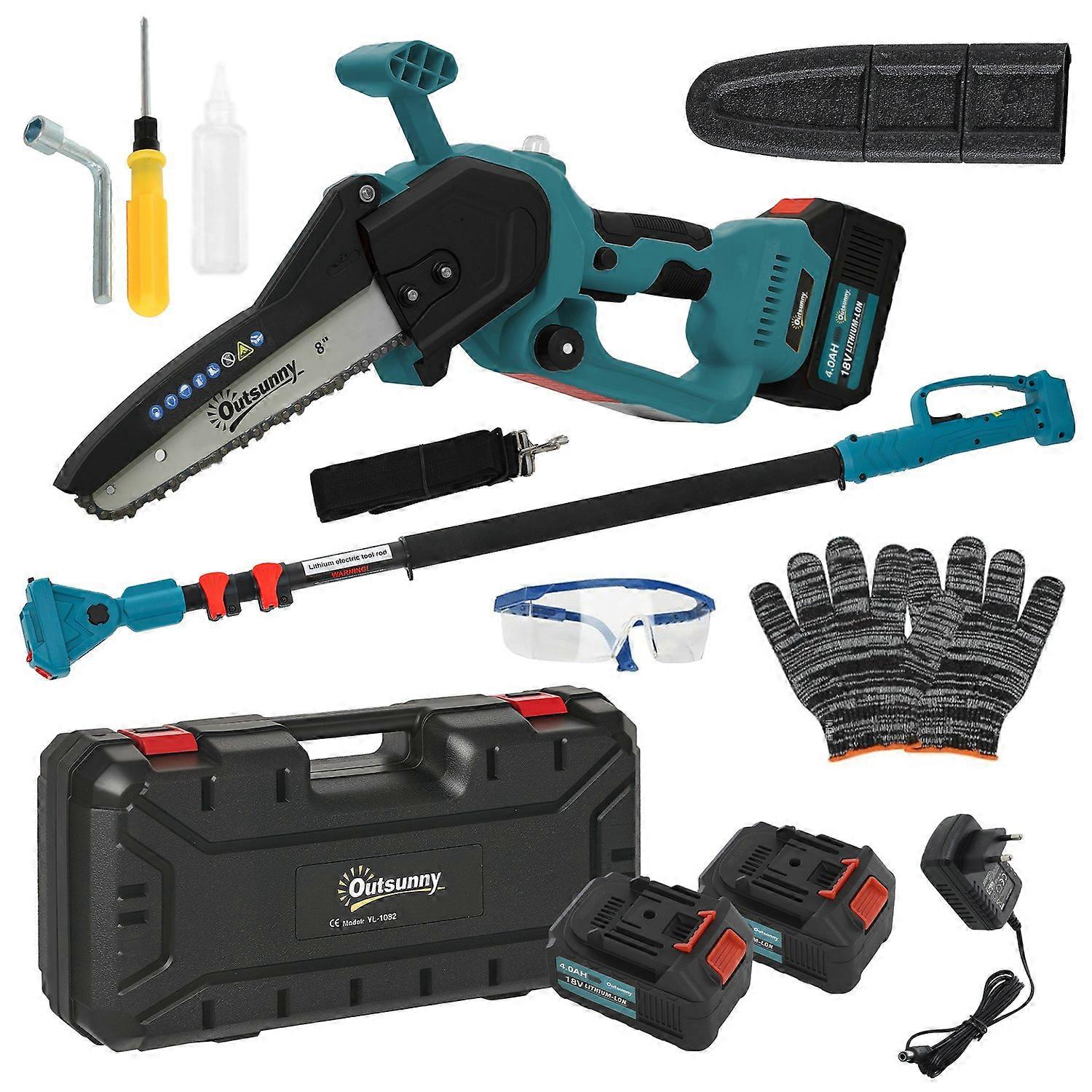 2-in-1 Mini Chainsaw 580W with 8000mAh Battery Safety Lock 8 Inch 42 x 29 x 10.5cm Blue