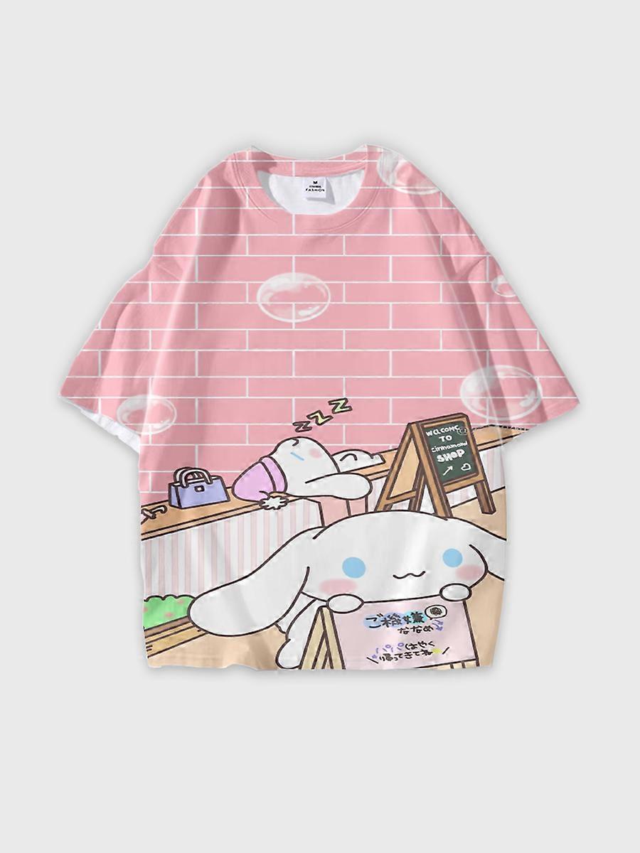 T-shirt round neck Pattern loose short sleeve JW1043