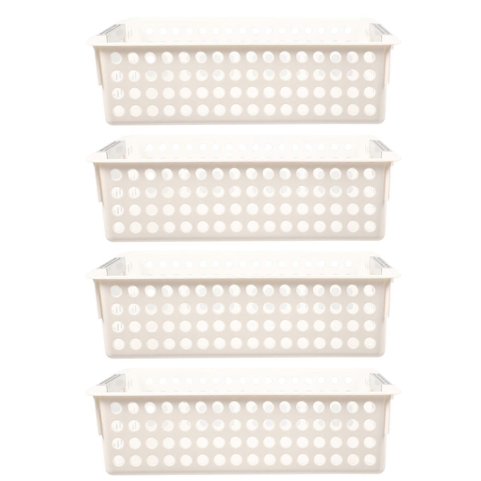 Organizing Baskets Plastic Storage Baskets Rectangular For Closet Laundry Area 4Pcs