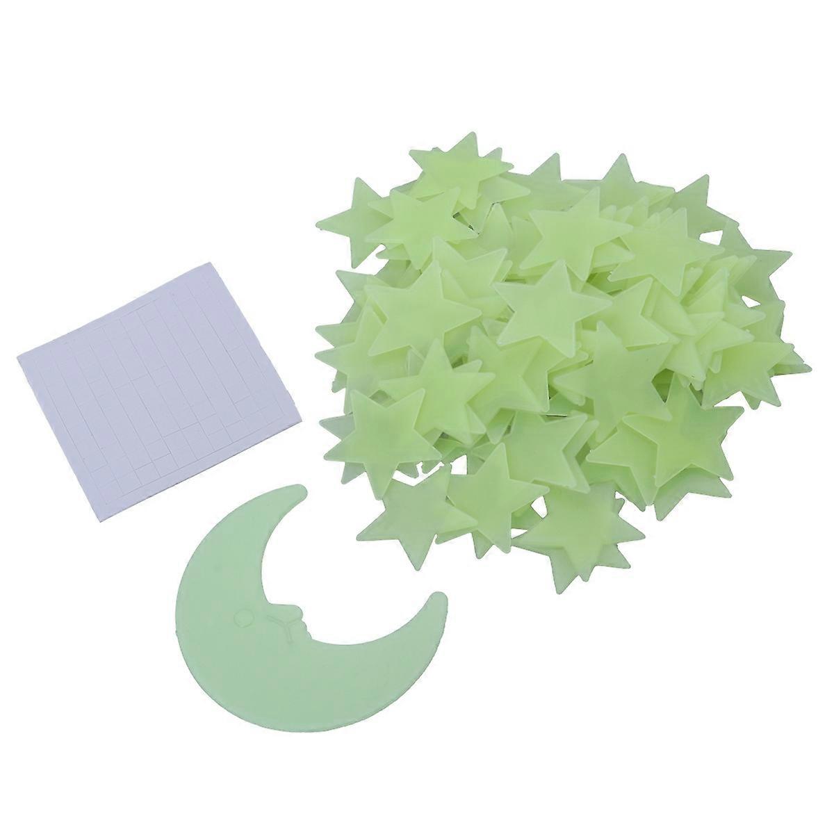 Glowing Moon for Ceiling Star Stickers for Stores Light Yellow 101Pcs