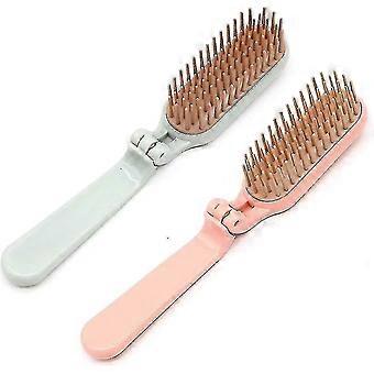 2pcs Folding Hair Brush Hair Comb Portable Mini Massage Hair Brush Anti-static(yu-1)