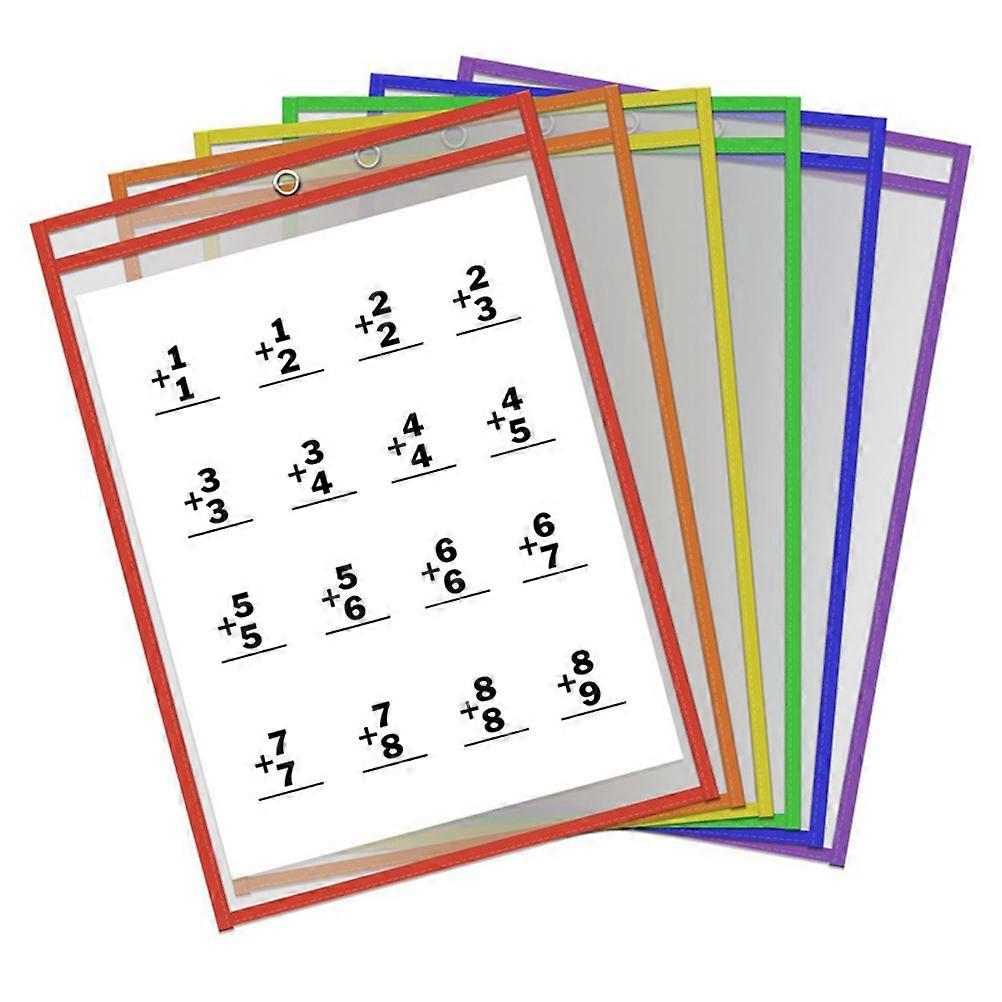 Document Pouch PVC Dry Erase File Pockets Adults Office Use Dirtproof 35x25x0.1cm Erasable 10Pack
