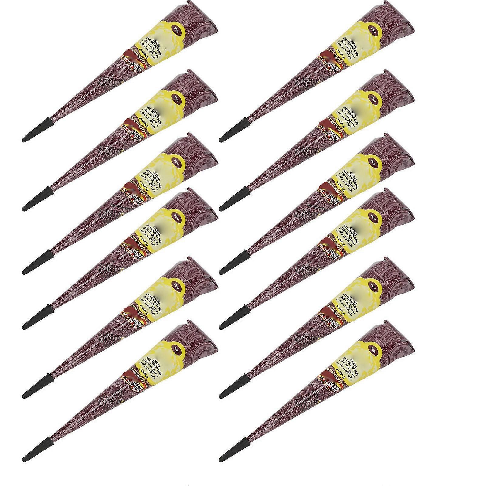 12pcs Tattoo Paste Cones 300g Purple Washable Semi Permanent Temporary Tattoo Paste Set