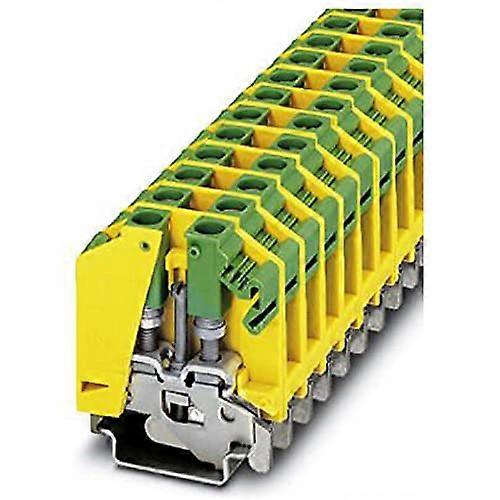 OTTA 6-PE Ground Conductor Universal Terminal With Bolt Connection, 0.1-6 Mm2, 12 Mm Wide, Green/Yellow, Pack 50