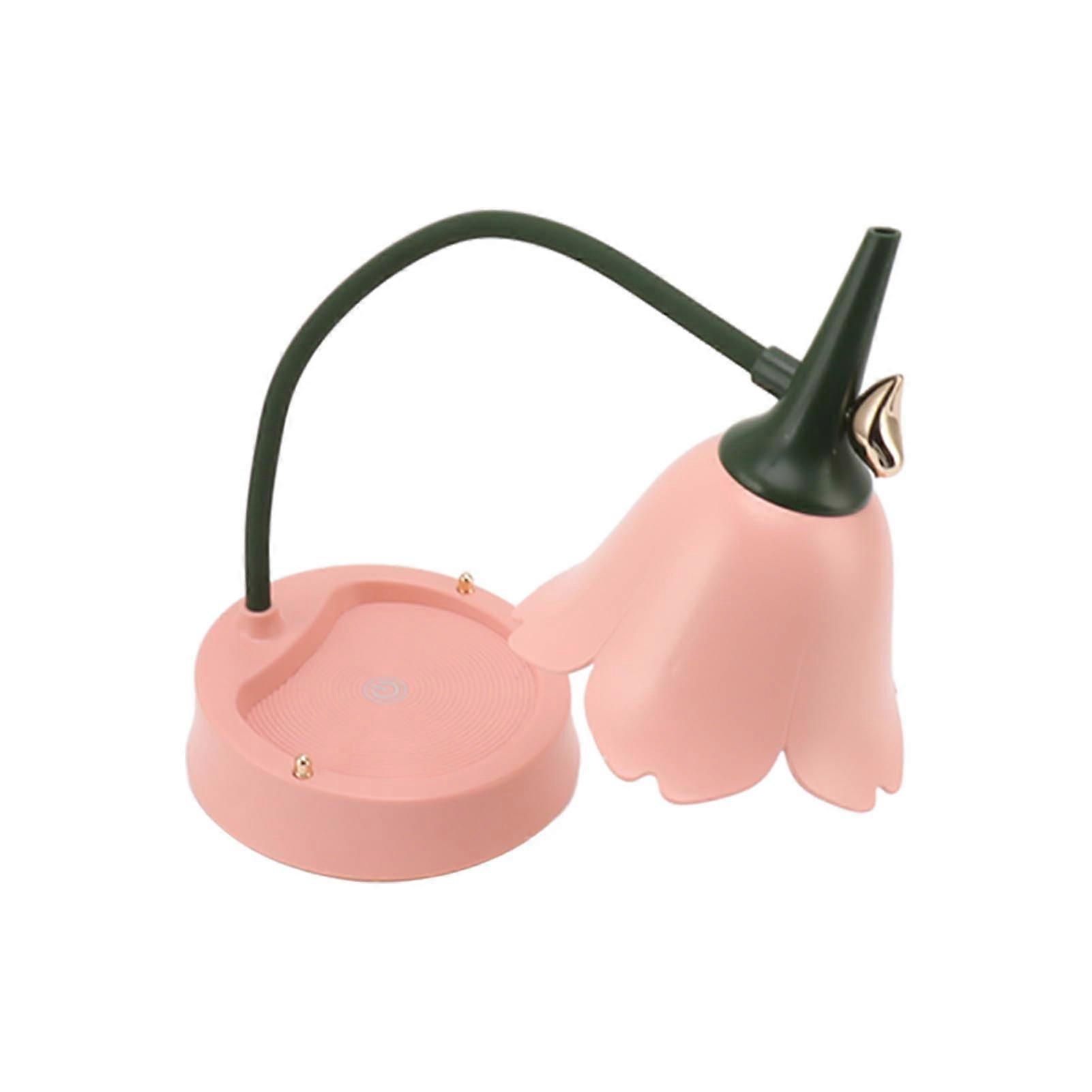 3W LED Touch Desk Lamp 3 Gear Dimmable Foldable Petal Shape Desktop Table Light USB 5V Pink 