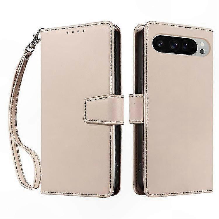 RFID Leather Wallet Flip Case with Wrist Strap for Pixel 9 Pro XL / 9 Pro Phone Cover