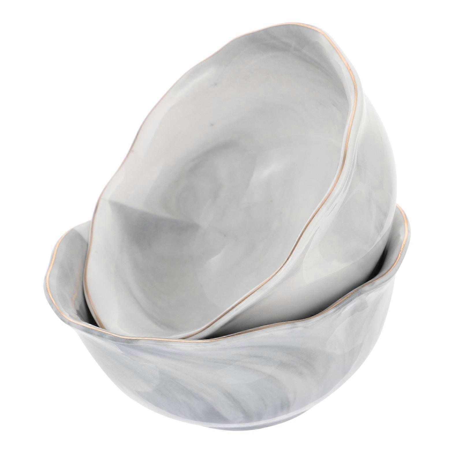 Marble Bowls Irregular Shape Kitchenware Holds Liquid Without Spilling 4.5×4.5×2.2in 2Pcs