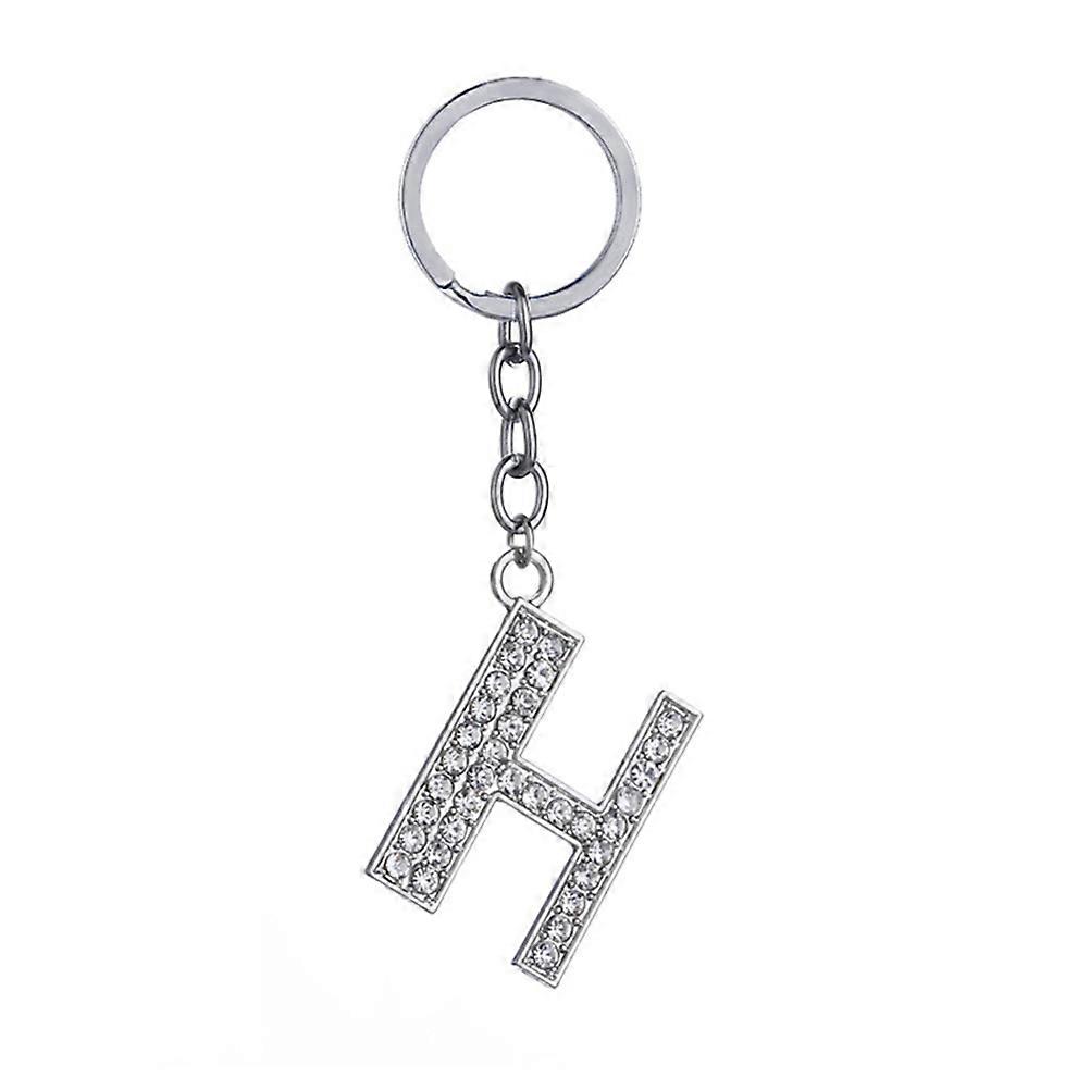 Key Chain Pendant Handbag Decorate Collect Keys Letter H Shape Silver Zinc Alloy 1Pcs