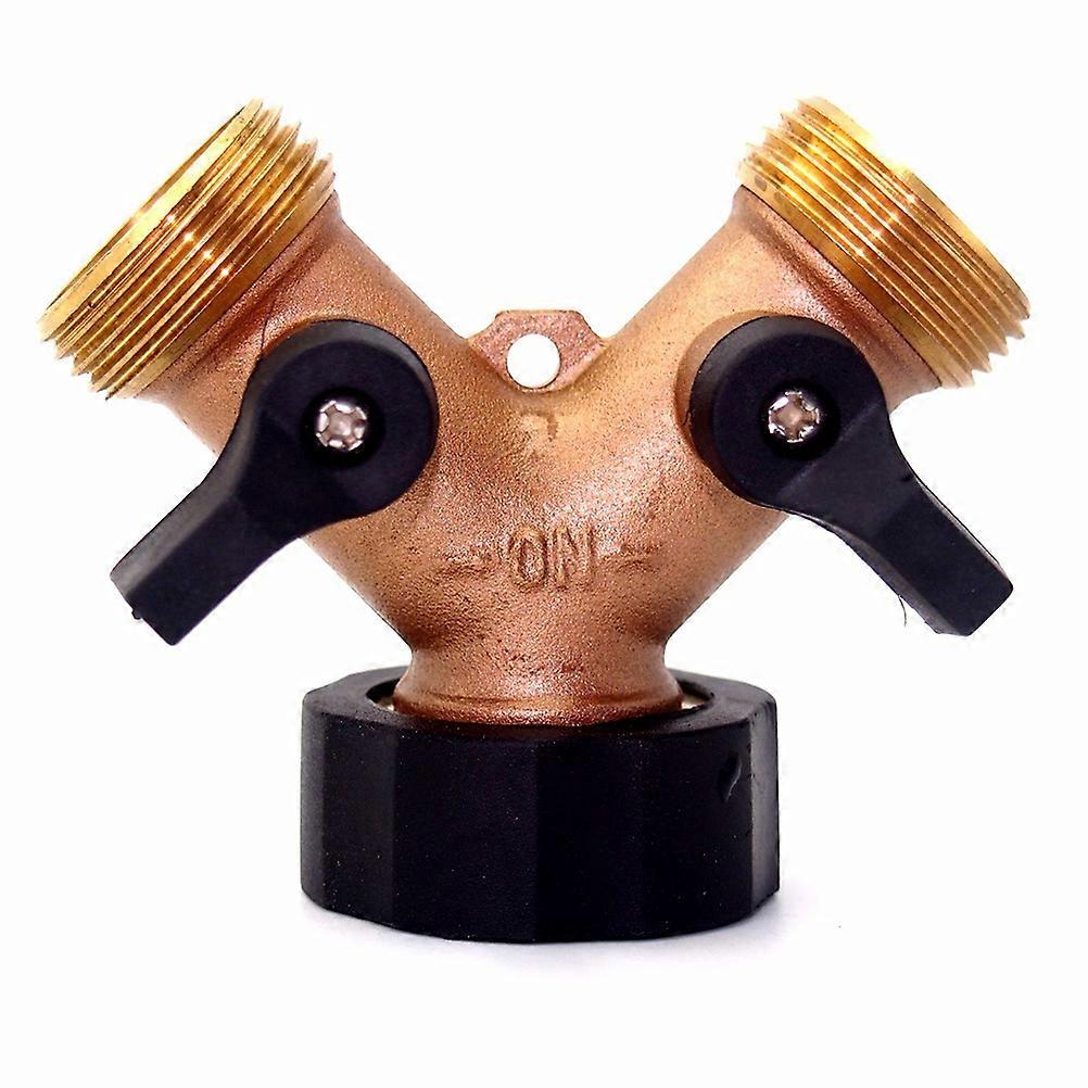 Hose Connector with Shut Off Valves for Easy Water Flow Control Golden 3/4 inch