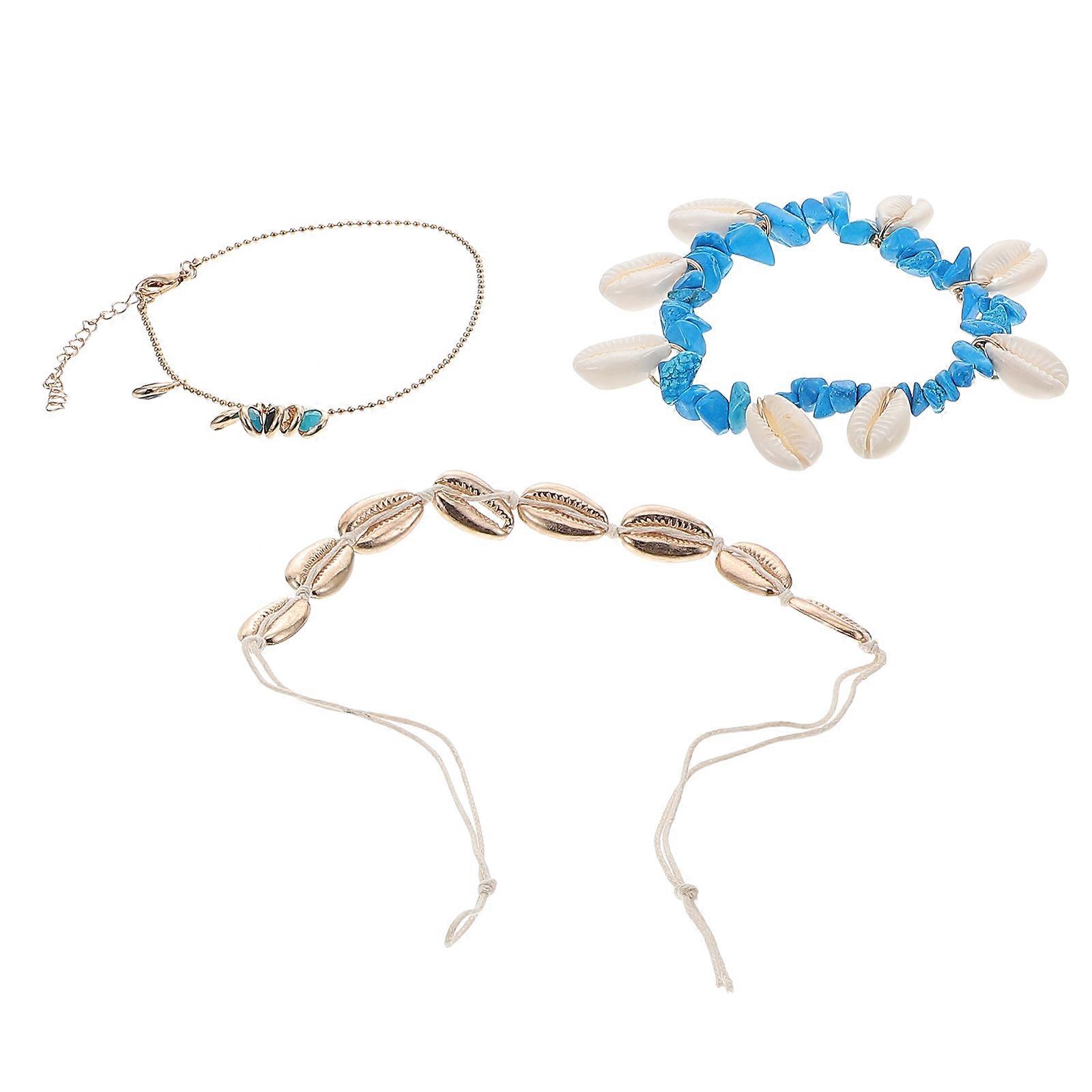 Dangling Anklets For Women Fashion Anklet Long-Term Use Turquoise 1Pack Female Beach Vacation Accessory