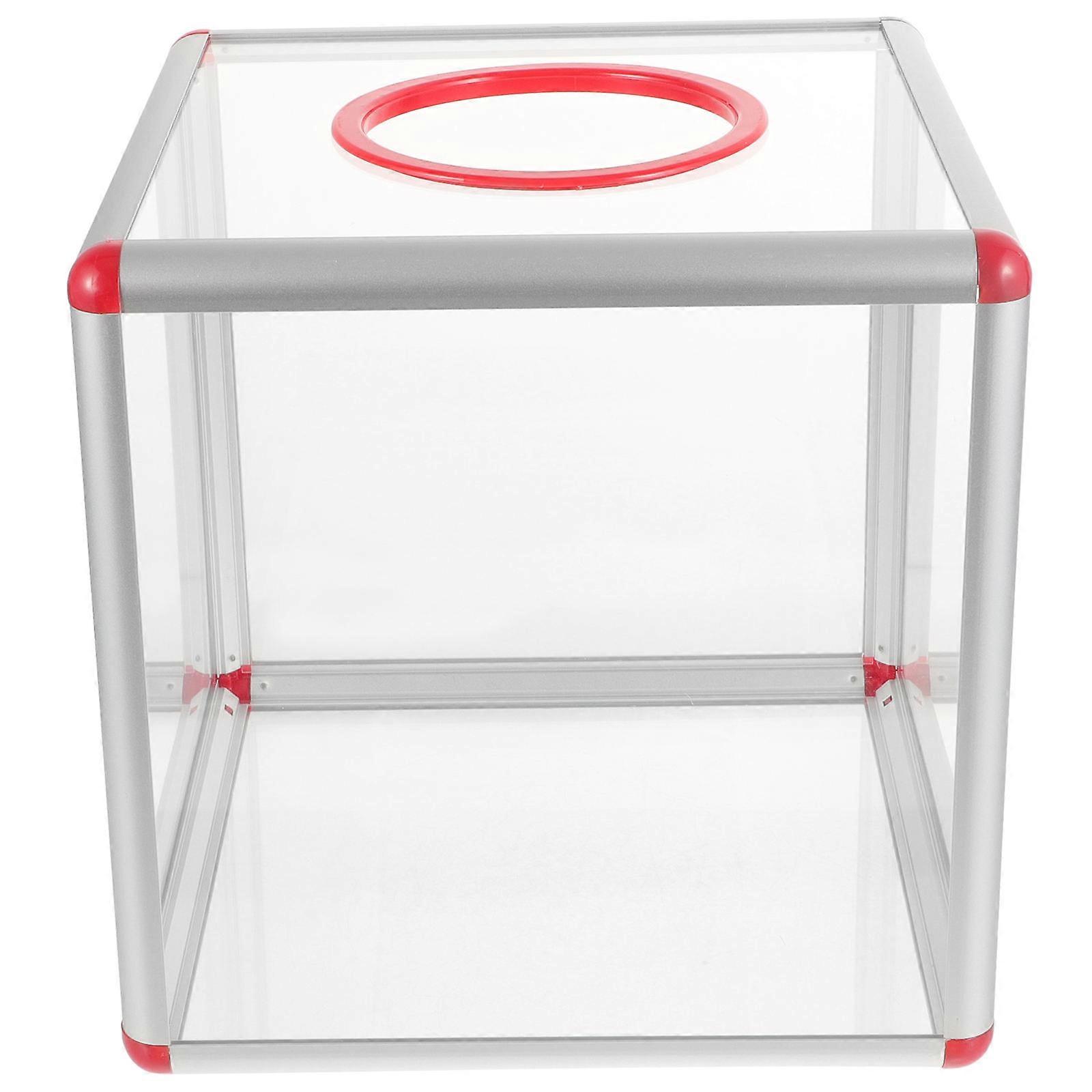 Clear Acrylic Raffle Box for Ticket Storage Donations and Raffles Assorted Color 10.5 x 10.5 x 10.5 Inches
