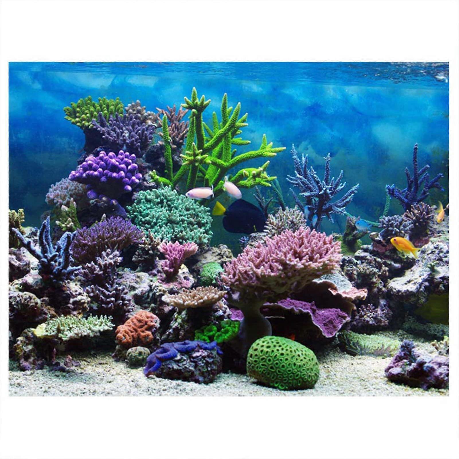 Aquarium background, fish decorations, PVC adhesive, underwater coral