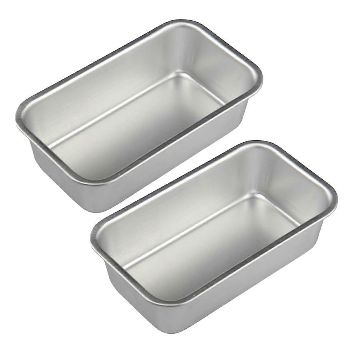 Rectangle Non-Stick Baking Pan Set of 2 for Bread and Cakes, Silver Color, Ideal for Home and Restaurant Use