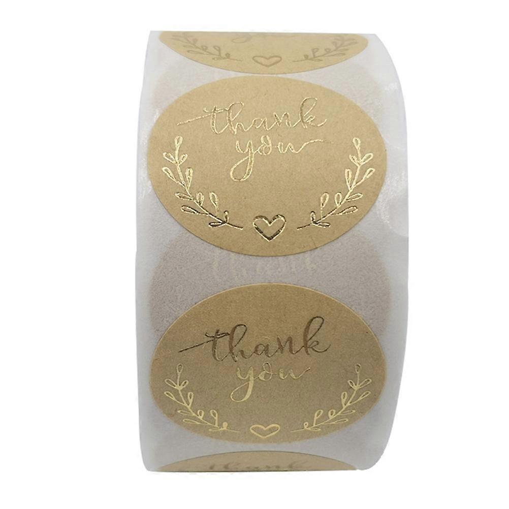 Thank You Stickers Round Kraft Paper Self Adhesive Envelope Seals for Party Favors Gift Packaging Business Use