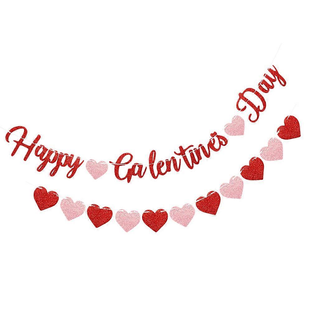 1Pc Valentine's Day Hanging Flags English Letters String Flags Party Decorations