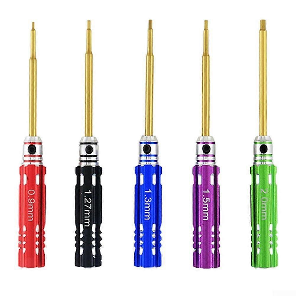 5 Piece Hex Screwdriver Set HSS Hex Socket 0.92.0mm for RC Model Making, Precision Engineering Electronics